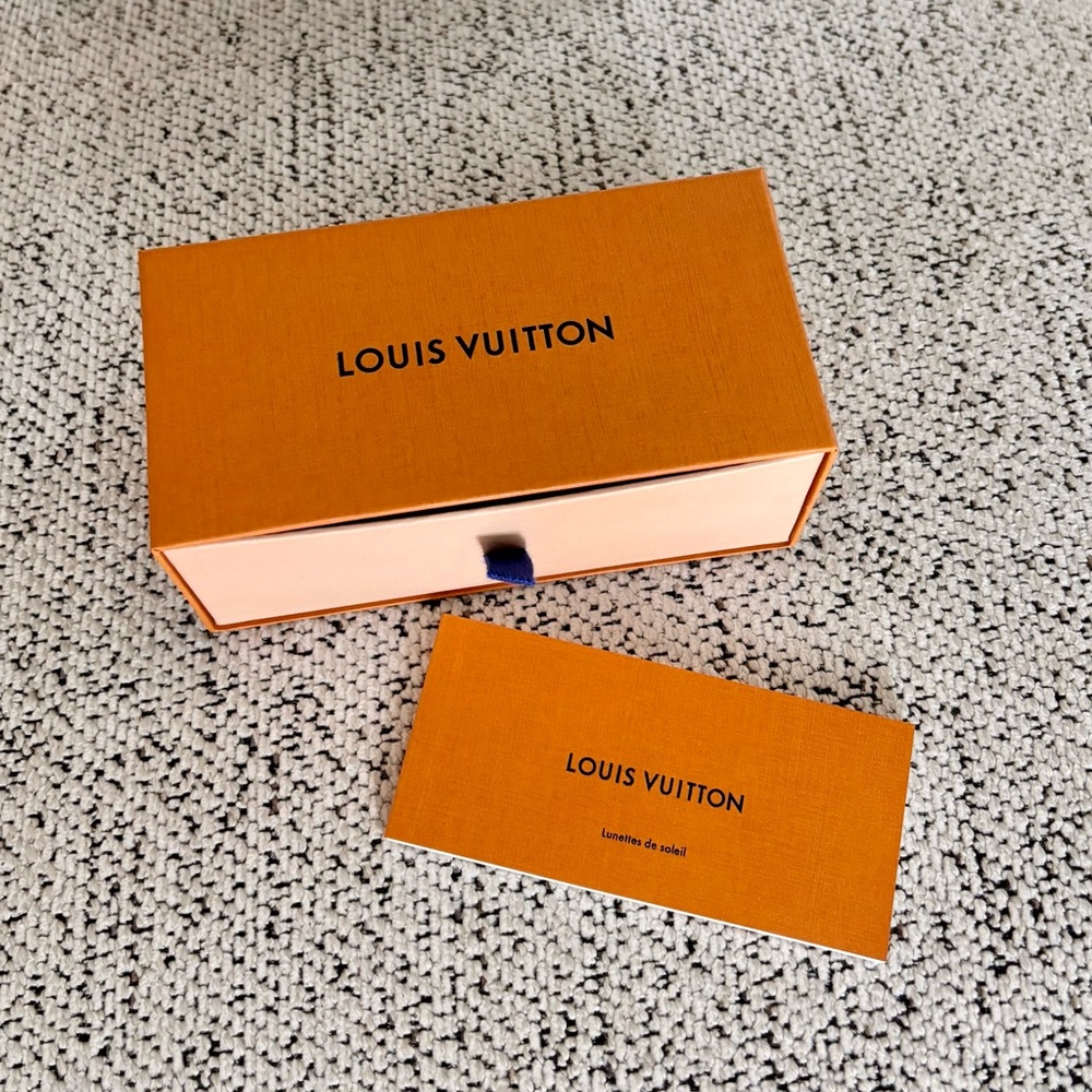 Louis Vuitton LV Orange Sunglasses Drawer Gift Box w/ Care Instructions Booklet